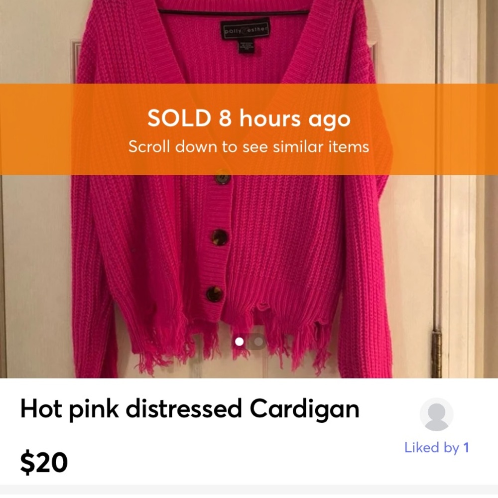 SOLD Distressed Button up Sweater